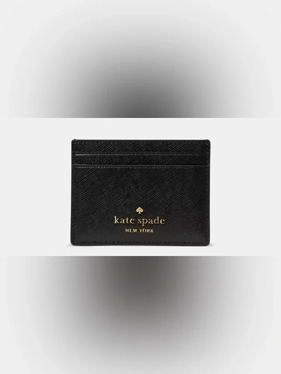 kate spade Black Saffiano Crescent Shoulder Bag w/matching card case. NWT - Picture 11 of 16